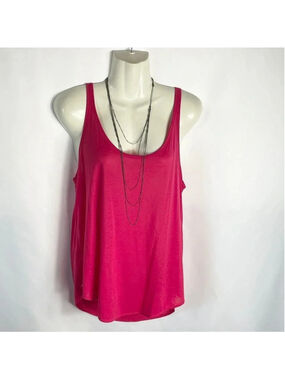 ZARA Basic Collection Scoop Neck Sleeves Tank Top Size Large, Color Hot Pink